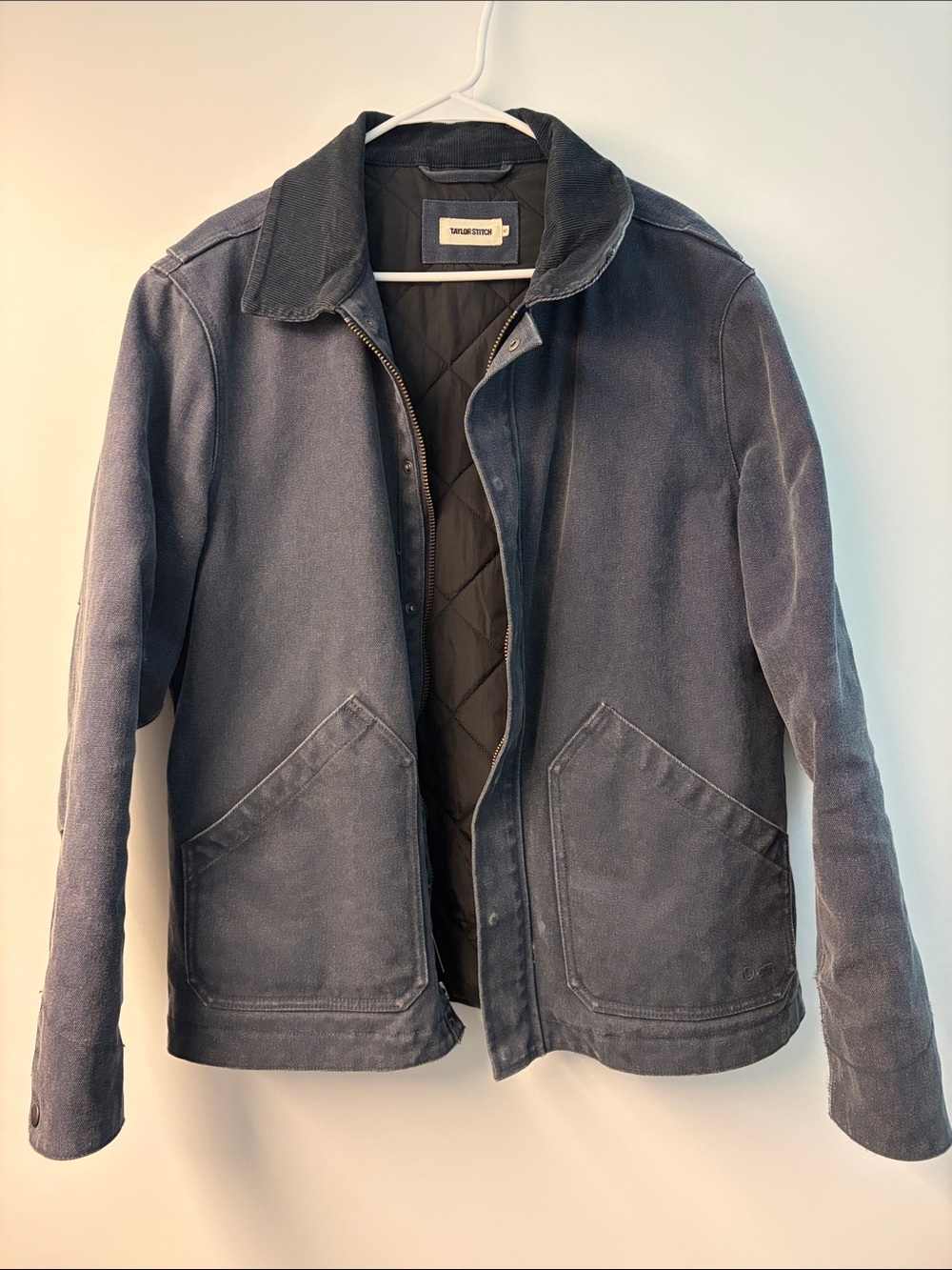 Taylor Stitch Chip Canvas Long Haul Jacket - Navy Quilted-Lined Jacket